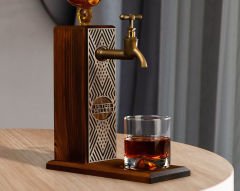 BK Gift Kişiye Özel Kabartma İsimli Musluklu Ahşap İçki Standı, Viski Çeşmesi, Doğum Günü Hediyesi, Ev Hediyesi, İçecek Dispenseri-69