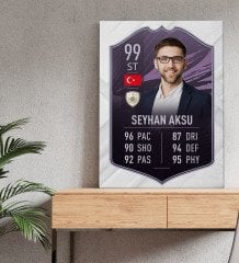 Kişiye Özel Kanvas Tablo Futbolcu Kartı 50x70cm-5