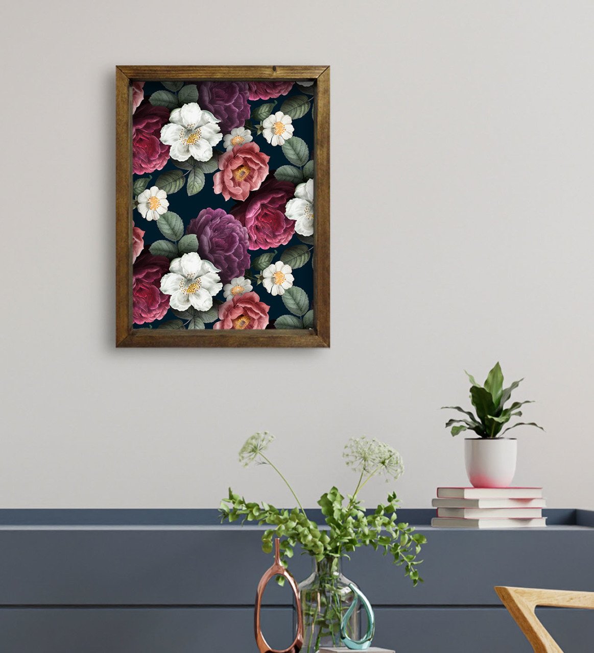 BK Gift Otel Odası Konseptli Doğal Masif Ahşap Çerçeveli Tablo 45x65cm-22