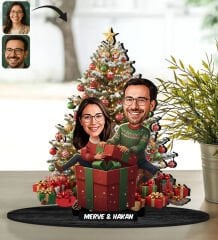 BK Gift Kişiye Özel Sevgili Yılbaşı Tasarımlı Karikatür Biblo -11, Yılbaşı Hediyesi, Yeni Yıl Hediyesi