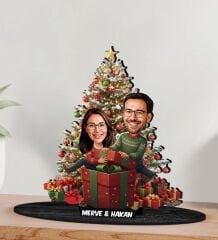 BK Gift Kişiye Özel Sevgili Yılbaşı Tasarımlı Karikatür Biblo -11, Yılbaşı Hediyesi, Yeni Yıl Hediyesi