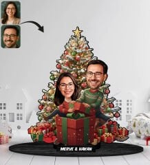 BK Gift Kişiye Özel Sevgili Yılbaşı Tasarımlı Karikatür Biblo -11, Yılbaşı Hediyesi, Yeni Yıl Hediyesi