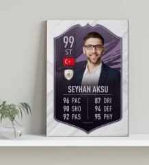Kişiye Özel Kanvas Tablo Futbolcu Kartı 30x50cm-5