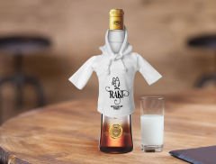 BK Gift Kişiye Özel Mini Beyaz İçki Şişesi Tişörtü , Ev Bar Dekoru, Rakı, Rakı Şişesi Tişörtü, Ev Barı-7
