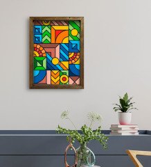 BK Gift Otel Odası Konseptli Doğal Masif Ahşap Çerçeveli Tablo 45x65cm-23