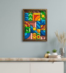 BK Gift Otel Odası Konseptli Doğal Masif Ahşap Çerçeveli Tablo 45x65cm-23