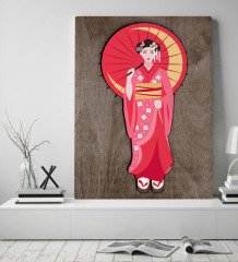 BK Home Geisha Tasarımlı Kanvas Tablo 50x70cm-1