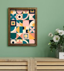 BK Gift Otel Odası Konseptli Doğal Masif Ahşap Çerçeveli Tablo 45x65cm-24