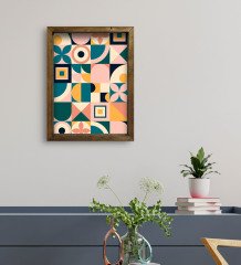 BK Gift Otel Odası Konseptli Doğal Masif Ahşap Çerçeveli Tablo 45x65cm-24