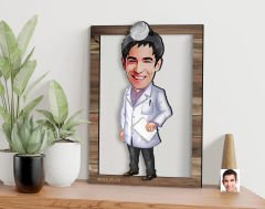 BK Gift Kişiye Özel Erkek Doktor Karikatürlü 3D Ahşap Tablo, Sevgiliye Hediye, Arkadaşa Hediye, Yıl Dönümü Hediyesi, Doğum Günü Hediyesi-5