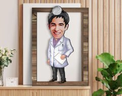 BK Gift Kişiye Özel Erkek Doktor Karikatürlü 3D Ahşap Tablo, Sevgiliye Hediye, Arkadaşa Hediye, Yıl Dönümü Hediyesi, Doğum Günü Hediyesi-5