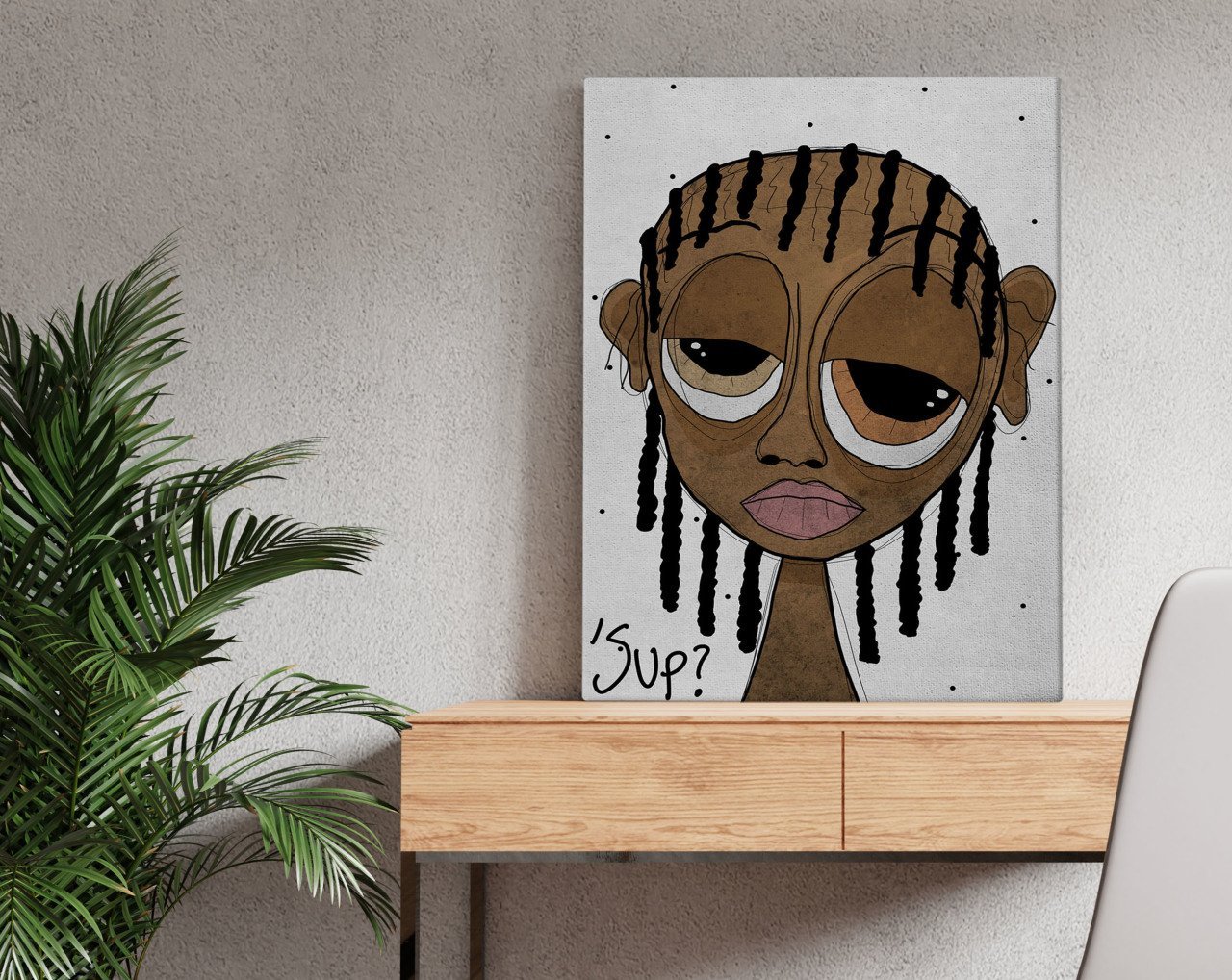 BK Home The Lazy People Collection Chill Dude Tasarımlı Kanvas Tablo 50x70cm-1