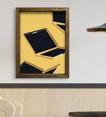 BK Gift Cafe & Bar & Restaurant Konseptli Doğal Masif Ahşap Çerçeveli Tablo-72