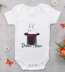 BK Kids Kişiye Özel Fotoğraflı Bebek Yastık ve Bebek Body Zıbın Hediye Seti - Model 36