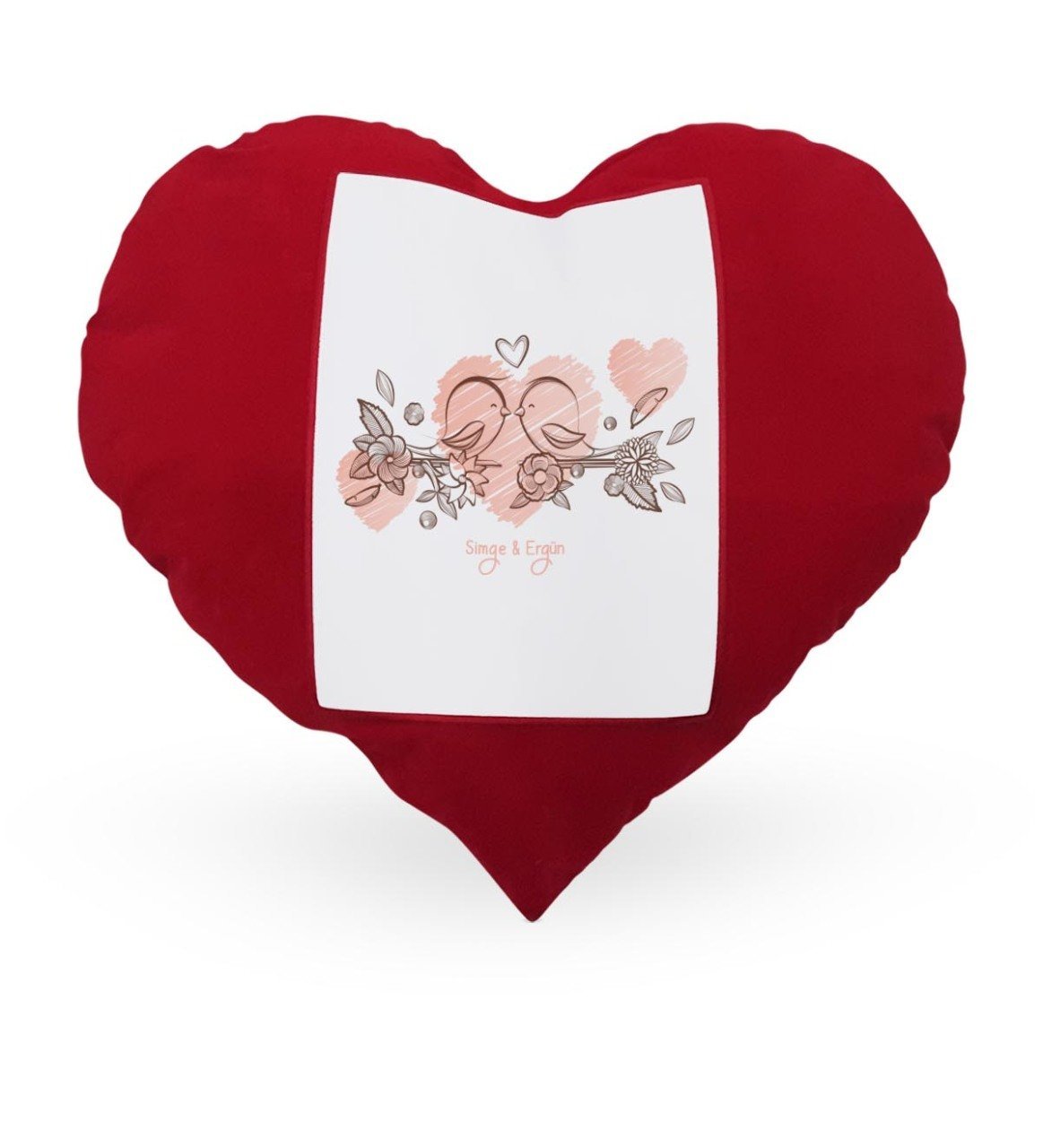 Kişiye Özel Sevgililer Günü Temalı Kırmızı Kalp Yastık Kılıfı - 36