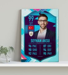 Kişiye Özel Kanvas Tablo Futbolcu Kartı 30x50cm-6