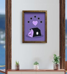 BK Gift Cafe & Bar & Restaurant Konseptli Doğal Masif Ahşap Çerçeveli Tablo-73