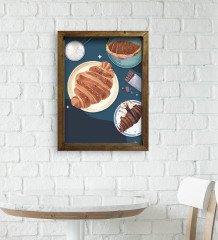 BK Gift Cafe & Bar & Restaurant Konseptli Doğal Masif Ahşap Çerçeveli Tablo-74