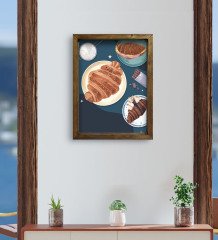 BK Gift Cafe & Bar & Restaurant Konseptli Doğal Masif Ahşap Çerçeveli Tablo-74