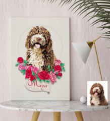 Kişiye Özel Evcil Dost İllüstrasyon Tasarımlı Kanvas Tablo 30x50cm-1