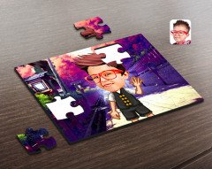 Kişiye Özel Erkek Çocuk Karikatürlü Ahşap Puzzle-2