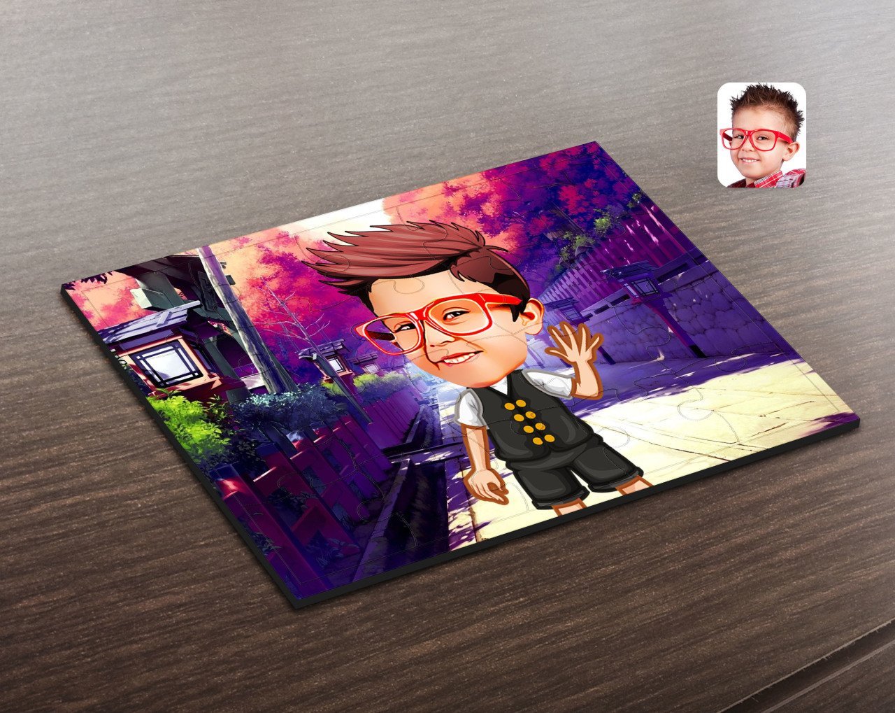 Kişiye Özel Erkek Çocuk Karikatürlü Ahşap Puzzle-2