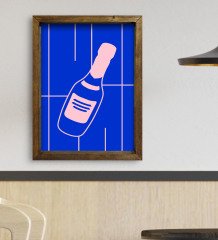 BK Gift Cafe & Bar & Restaurant Konseptli Doğal Masif Ahşap Çerçeveli Tablo-77