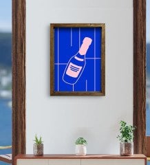 BK Gift Cafe & Bar & Restaurant Konseptli Doğal Masif Ahşap Çerçeveli Tablo-77