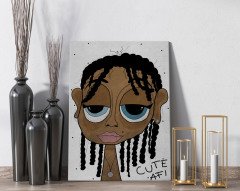 BK Home The Lazy People Collection Cute Girl Tasarımlı Kanvas Tablo 50x70cm-1