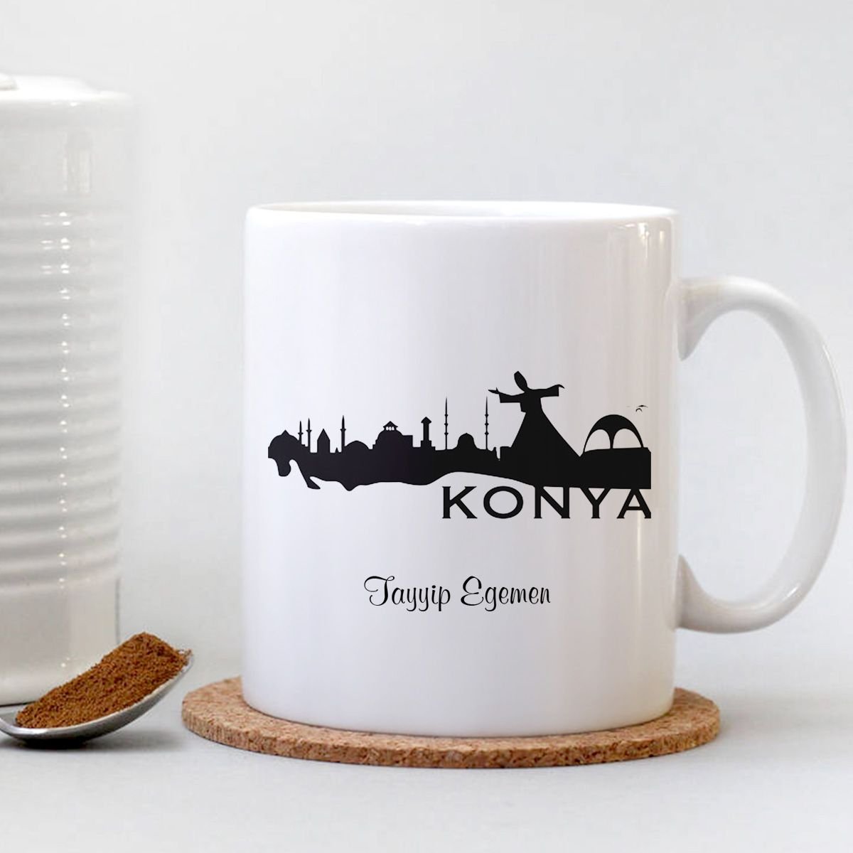 Kişiye Özel Konya Beyaz Kupa Bardak - 002