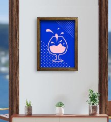 BK Gift Cafe & Bar & Restaurant Konseptli Doğal Masif Ahşap Çerçeveli Tablo-78