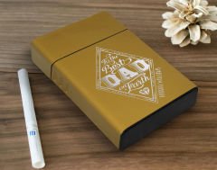 BK Gift Kişiye Özel İsimli Babalar Günü Tasarımlı Sarı Metal Sigara Tabakası ,Babalar Günü Hediyesi , Babaya Hediye , Sigara Tabakası-3