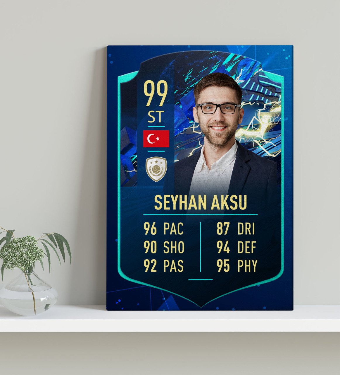 Kişiye Özel Kanvas Tablo Futbolcu Kartı 30x50cm-8