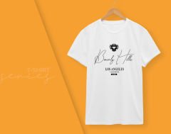 BK Gift Beverly Hills Tasarımlı Kadın Beyaz T-shirt, Arkadaşa Hediye, Doğum Günü Hediyesi, Trend Tişört, Sevgili Hediyesi-1
