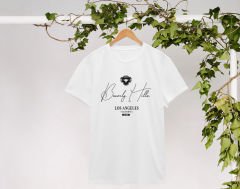 BK Gift Beverly Hills Tasarımlı Kadın Beyaz T-shirt, Arkadaşa Hediye, Doğum Günü Hediyesi, Trend Tişört, Sevgili Hediyesi-1