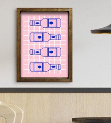 BK Gift Cafe & Bar & Restaurant Konseptli Doğal Masif Ahşap Çerçeveli Tablo-79