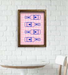 BK Gift Cafe & Bar & Restaurant Konseptli Doğal Masif Ahşap Çerçeveli Tablo-79