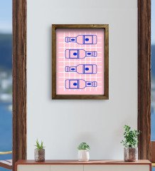 BK Gift Cafe & Bar & Restaurant Konseptli Doğal Masif Ahşap Çerçeveli Tablo-79