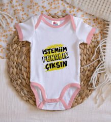 BK Kids İstemiim Fenalık Çıksın Tasarımlı Pembe Bebek Body Zıbın-1