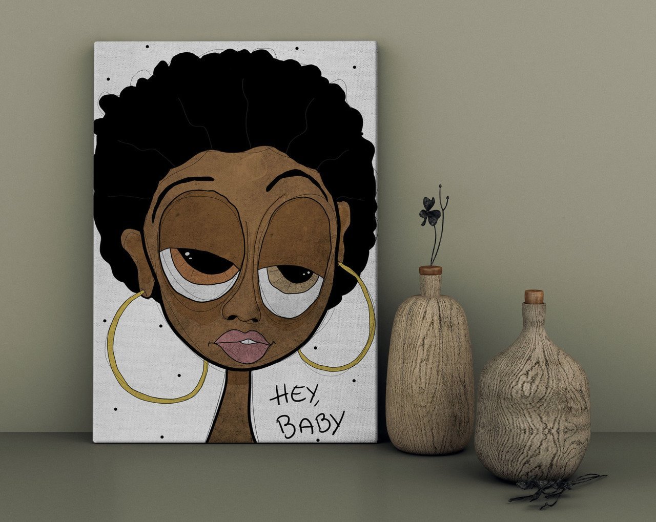 BK Home The Lazy People Collection Foxy Lady Tasarımlı Kanvas Tablo 30x50cm-1