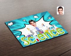 Kişiye Özel Erkek Fen Bilimleri Öğretmeni Karikatürlü Ahşap Puzzle-1