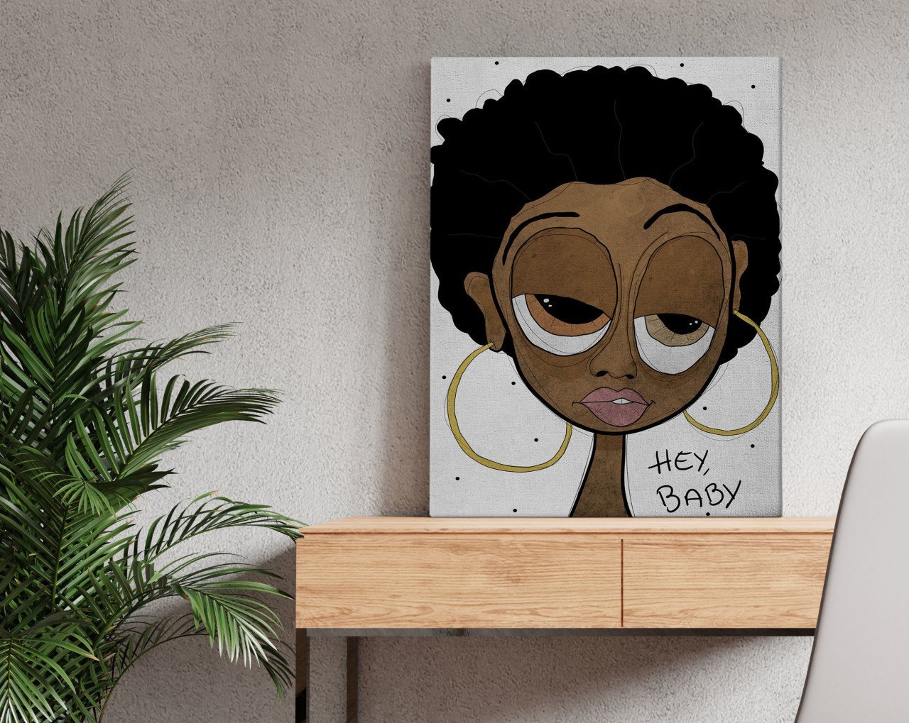 BK Home The Lazy People Collection Foxy Lady Tasarımlı Kanvas Tablo 50x70cm-1