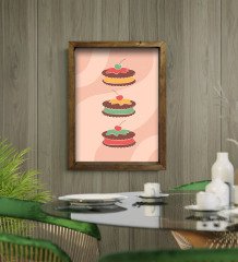 BK Gift Cafe & Bar & Restaurant Konseptli Doğal Masif Ahşap Çerçeveli Tablo-81