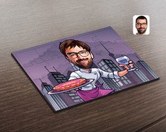 Kişiye Özel Erkek Garson Karikatürlü Ahşap Puzzle-1