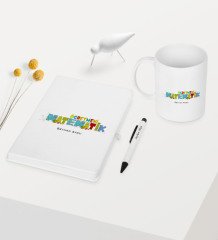 Kişiye Özel Matematik Öğretmeni Temalı Beyaz Defter Kalem Kupa Seti - 2