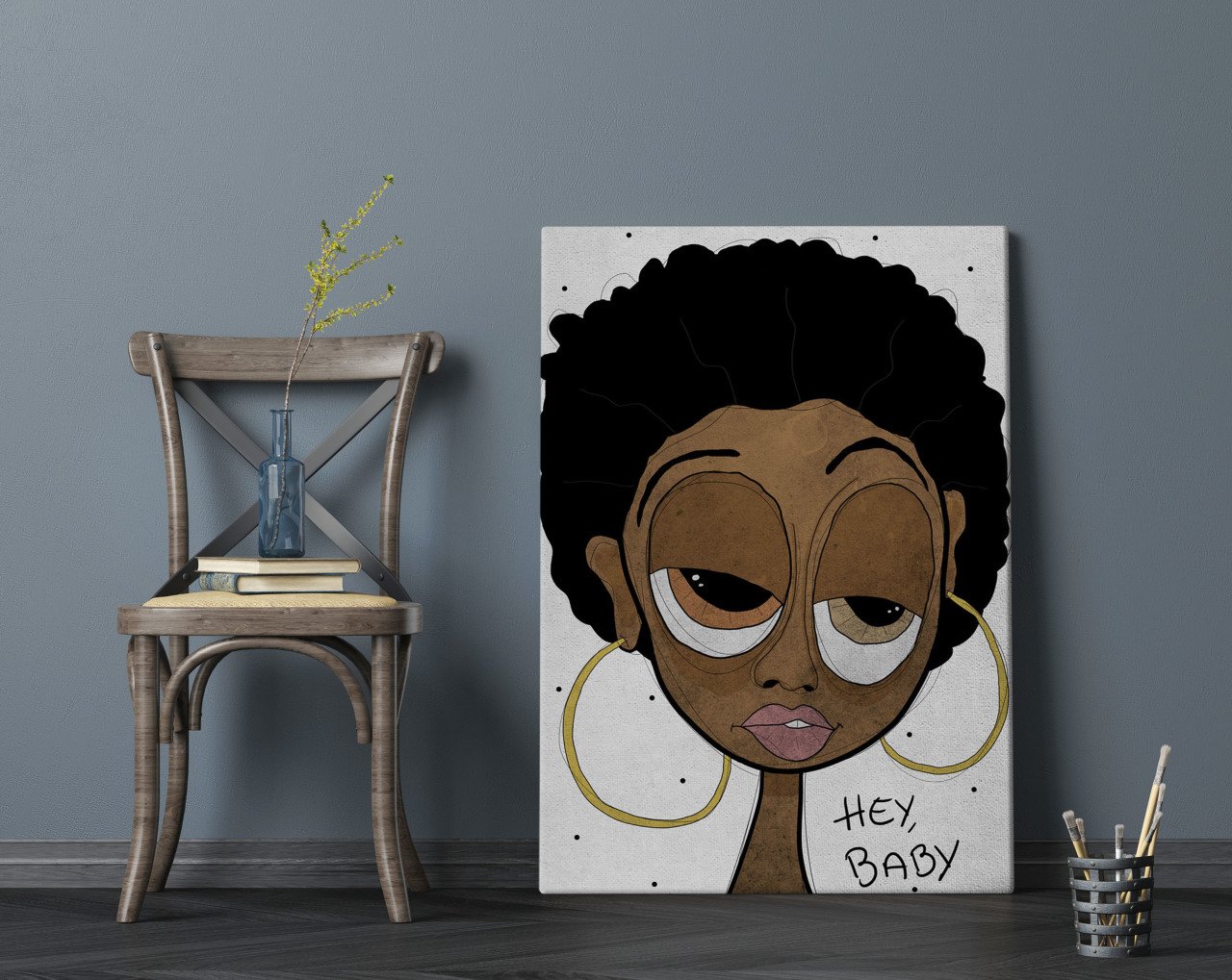 BK Home The Lazy People Collection Foxy Lady Tasarımlı Kanvas Tablo 70x100cm-1