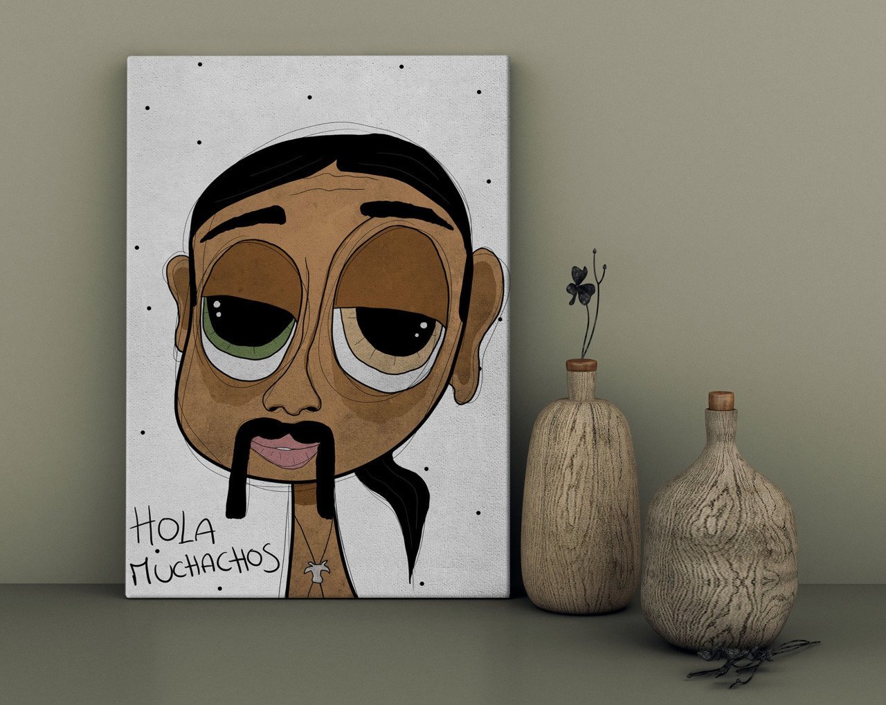 BK Home The Lazy People Collection Friendly Guy Tasarımlı Kanvas Tablo 30x50cm-1