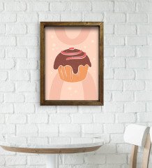 BK Gift Cafe & Bar & Restaurant Konseptli Doğal Masif Ahşap Çerçeveli Tablo-83