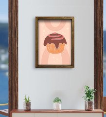 BK Gift Cafe & Bar & Restaurant Konseptli Doğal Masif Ahşap Çerçeveli Tablo-83