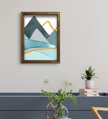 BK Gift Otel Odası Konseptli Doğal Masif Ahşap Çerçeveli Tablo 45x65cm-34